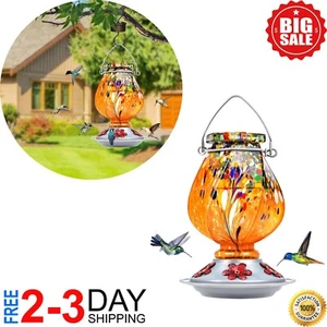 Hummingbird Feeder 18058O Hand Blown Glass Hummingbird Feeders for Outdoors Han - Picture 1 of 9