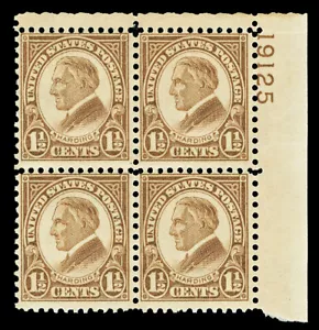 Scott 633 1927 1.5c Harding Mint Plate Block of 4 Fine OG NH Cat $115 - Picture 1 of 1