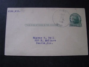 US Stamp Postal History Scott # UX27 from Fisk, Wisconsin Population 100 - Picture 1 of 6