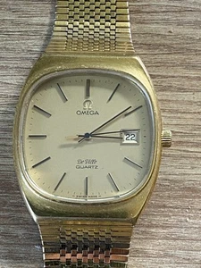 1978 Omega De Ville Tonneau Quartz Cal.1342 Gold Plated Date Watch - Picture 1 of 22