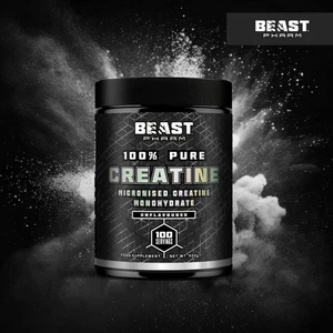 Beast Creatine Monohydrate Powder 100 Servings 500g Pure Micronised Unflavoured - Picture 1 of 10
