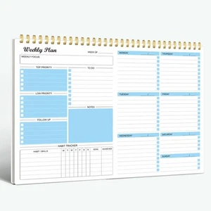 Weekly Planner Notepad Undated Weekly Schedule Planner To Do List Notebook Go... - Picture 1 of 6