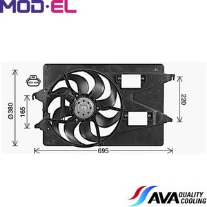 FAN RADIATOR FD7555 FOR FORD MONDEO/III/Turnier QJBC/QJBD/QJBA/QJBB 2.2L 4cyl - Picture 1 of 6