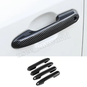 4PCS Carbon Fiber Door Handle Catch Cover Trim For Toyota Highlander 2022-2024 - Picture 1 of 11