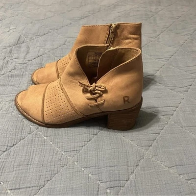 Botines Roan de cuero para mujer color tostado punta abierta talla 6,5 Foto 1 de 4