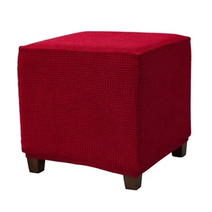 Square Ottoman Cover Jacquard Slipcover Storage Ottoman Protector Cover for F... - Picture 1 of 7