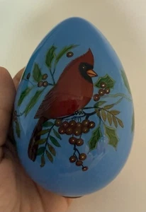 Ne' Qwa Art Blown Glass "Christmas Love" Ornament w/ Cardinal Birds 7221125 - Picture 1 of 15