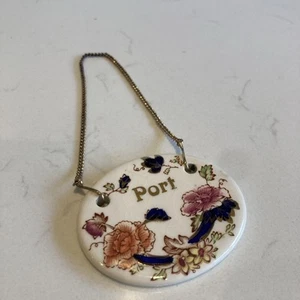 Masons Ironstone Brown Velvet Decanter Label PORT Hand Painted - Picture 1 of 4