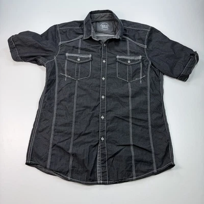 Camisa con Hebilla BKE Abotonada Para Hombres Gris Mediana Calce Atlético Informal Diseñador Foto 1 de 4