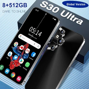 S30 Ultra Smartphone Global Unlocked Android 8+512GB 6.8'' 50+108MP 8000mAh Gift - Picture 1 of 20