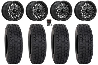 MSA Bolo Beadlock 15" Wheels Black +38mm 32" RX600 Tires Yamaha Viking Wolverine - Imagem 1 de 4