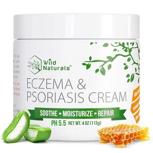 Wild Naturals Eczema Psoriasis Cream - for Dry, Irritated Skin, Natural 15-in-1 - Picture 1 of 8