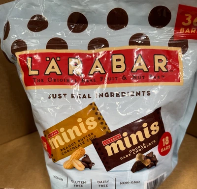 Mini Barras Larabar, Chispas de Chocolate con Mantequilla de Maní y Doble Chocolate Oscuro 36ct Foto 1 de 4