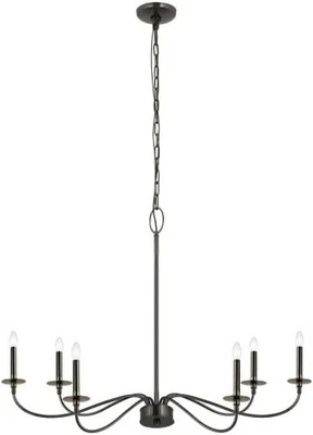 "Lámpara de araña Arrington 6 luces 42"" negro mate 2301-42 MB" Foto 1 de 4