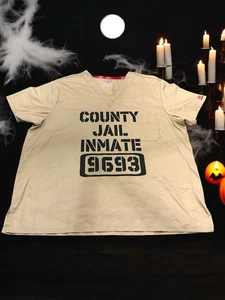 Dickies Halloween Costume County Jail Inmate Scrub Top Beige Unisex XL Cosplay - Picture 1 of 12