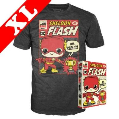 Funko Pop! Tees DC Big Bang Theory T-Shirt Sheldon As Flash NYCC Exclusive XL - Image 1 of 4