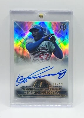 VLADIMIR GUERRERO 2014 TOPPS TRIBUTE REFRACTOR AUTO AUTOGRAPH Jersey # 27/99 SP - Image 1 of 3