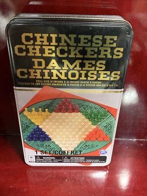 Chinese Checkers Game Set Full Size 12 Inches Spin Master New in box - Metal Tin - Image 1 of 2