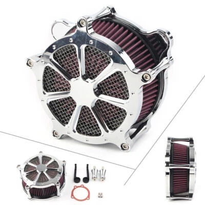 Contrast Cut Air Cleaner Intake Filter Fit Harley Dyna Softail Fatboy Touring Foto 1 de 4