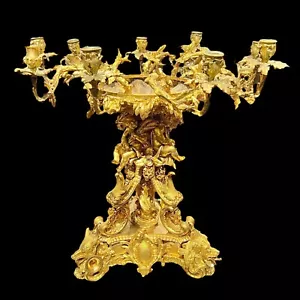 Henri Picard French Napoleon III Ormolu Bronze Centerpiece Candelabrum - Picture 1 of 18