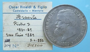 BRASILE PEDRO II 2000 REIS 1889 SPL MONETE DA COLLEZIONE ARGENTO SILVER COIN - Imagen 1 de 2