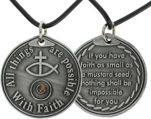 Mustard Seed Faith Necklace, Christian Necklace - Faith Jewelry