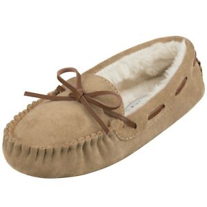 [NEW] CLOVERLAY Women's Moccasin Faux Fur Suede Moccasins Comfy Soft Slippers