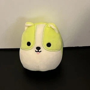 Squishmallows 4” REGINALD the yellow green Corgi DOG - Picture 1 of 5