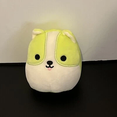 Squishmallows 4” REGINALD the yellow green Corgi DOG - Image 1 of 4