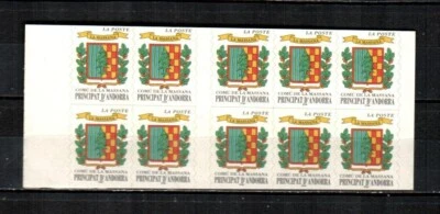 ANDORRA ( FR ) Scott's 491a ( 10v ) Arms of La Massana F/VF Booklet Pane (1999) - Image 1 of 2