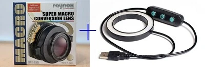 RAYNOX DCR-250 Super Macro Lens + LED Macro Ring Light + Worldwide Shipping! - Image 1 of 4