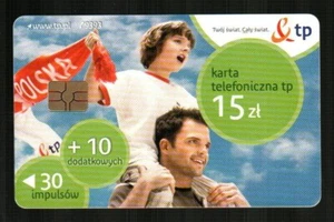 TP ( Poland ) Father and Son Cheering ( 2010 ) Phone Card - Picture 1 of 2