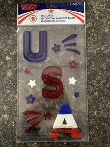 One Gel Indoor Window Cling USA Starburst 4th of July Decor 🇺🇸 - Picture 1 of 4