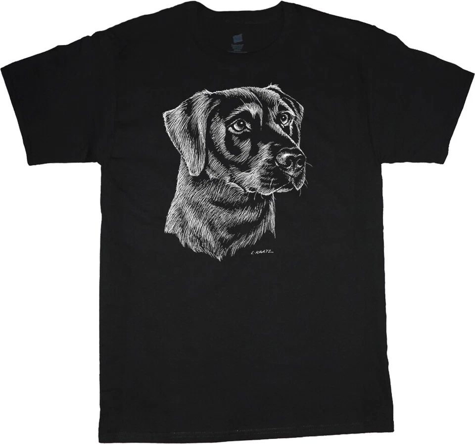 Labrador Retriever T-shirt Dog Breed Black Lab Face Tee Men's Dog Person Gift - Image 1 of 1