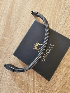 HERREN ARMBAND LEDER EDELSTAHL 19CM/21CM NEUWERTIG - Bild 1 von 4