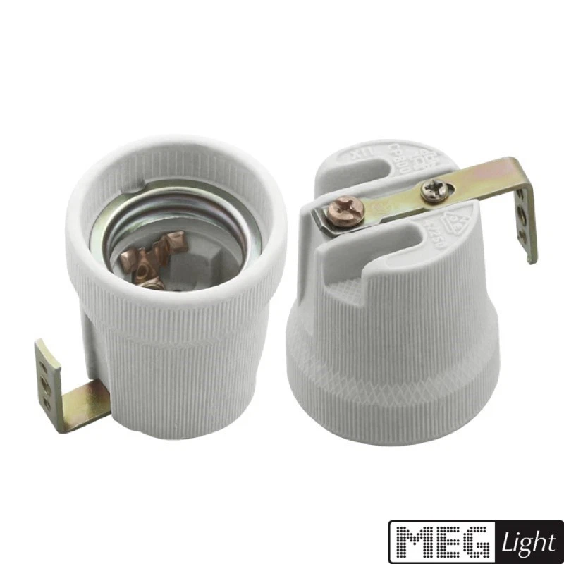 E27 Keramik Fassung 230V mit Bügel Kanlux HLDR-E27-F Haltebügel aus Metall - Bild 1 von 1
