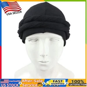 new Black Halo Turban Durag Satin Silk Lined Elastic Turban Head Wrap Head Scarf - Picture 1 of 6