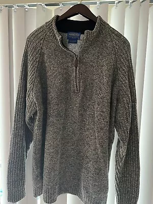 Pendleton Men's Grey 100% Shetland & Wool 1/2 Zipper Sweater Size XL Pullover - Image 1 of 3