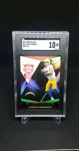 2021 Panini Black Justin Herbert #53 Ruby /8 SGC 10 💎 SSP Rare Pop 1 Chargers - Picture 1 of 1