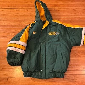 Vintage Starter Green Bay Packers Jacket Mens Medium Coat Puffer NFL Football ** - Picture 1 of 9