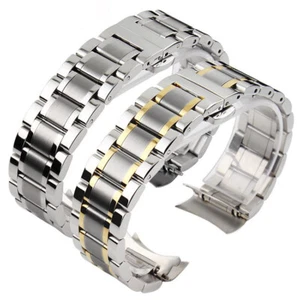 Metall Edelstahl Ersatz Uhrenband Armband Armband Schnalle gebogen massiv - Bild 1 von 18