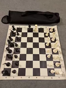 TOURNAMENT CHESS SET Portable CARRYING CASE Mat plastic pieces COMPLETE - Picture 1 of 5
