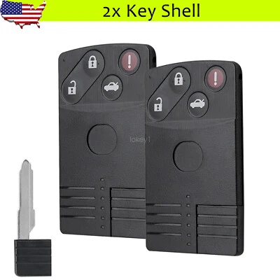 2 for 2006 2007 2008 2009 Mazda 5 RX-8 Miata MX-5 Smart Card Key Shell Case Fob - Image 1 of 4