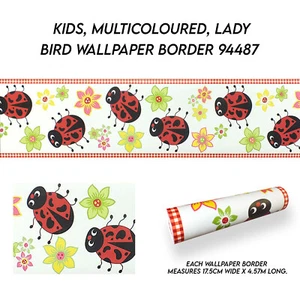 Kids, Multicoloured, Lady Bird Wallpaper Border 94487 (17.5cm x 4.57m Approx) - Picture 1 of 3