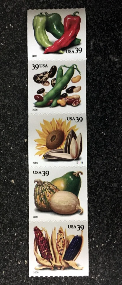 2006USA #4003-4007 39c Crops of Americas - PNC Plate Number Coil Strip of 5 - Image 1 of 2