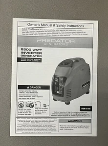 Predator Generator 2500 Watt Inverter Generator Owners Manual Instructions 61169 - Picture 1 of 2