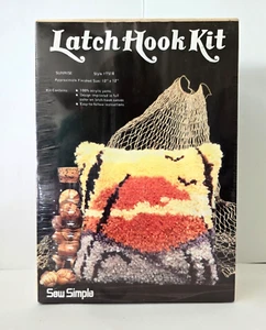 Sew Simple Latch Hook Pillow Kit Sunrise #T-518 12 x 12 NIB - Picture 1 of 6