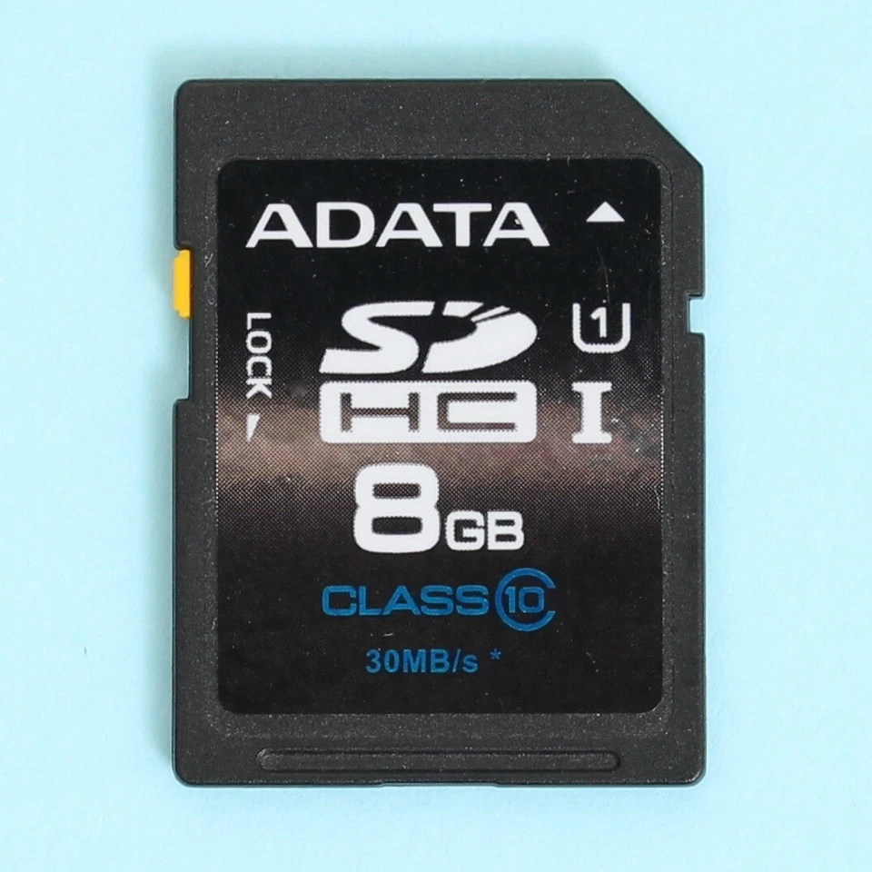 Genuine ADATA 8GB SD SDHC Memory Card (Class 10) for Consoles, Cameras etc. - Image 1 of 1