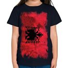 Albanien Grunge Flagge Kinder T-Shirt Shqipëria Fußball Albanisch Geschenk