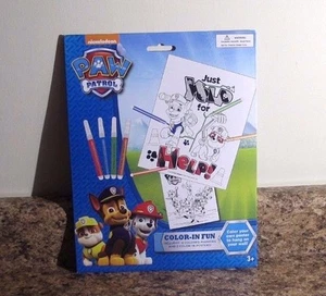 Nickelodeon Paw Patrol Color In Fun Posters with Markers Art Activity NEW - Picture 1 of 3